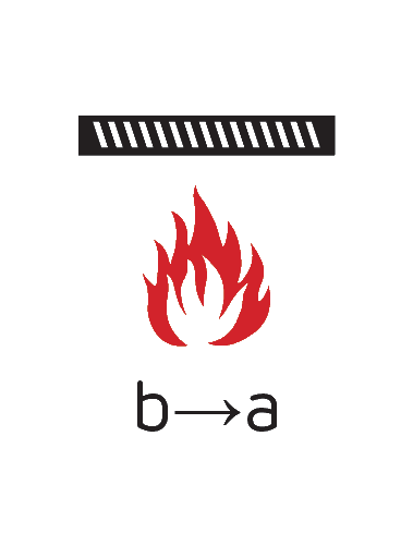 Simbol protectie foc de jos in sus