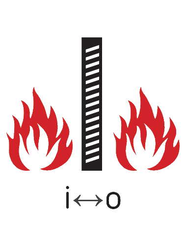 Simbol protectie incendiu din ambele sensuri outside inside