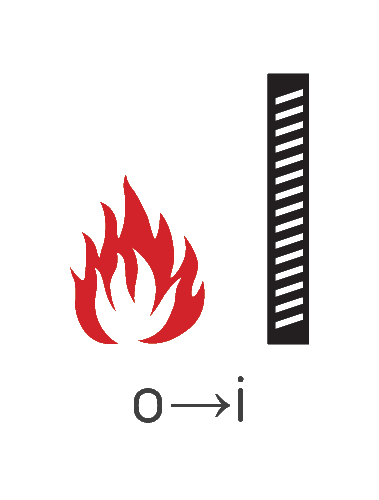 Simbol protectie incendiu din afara spre interior