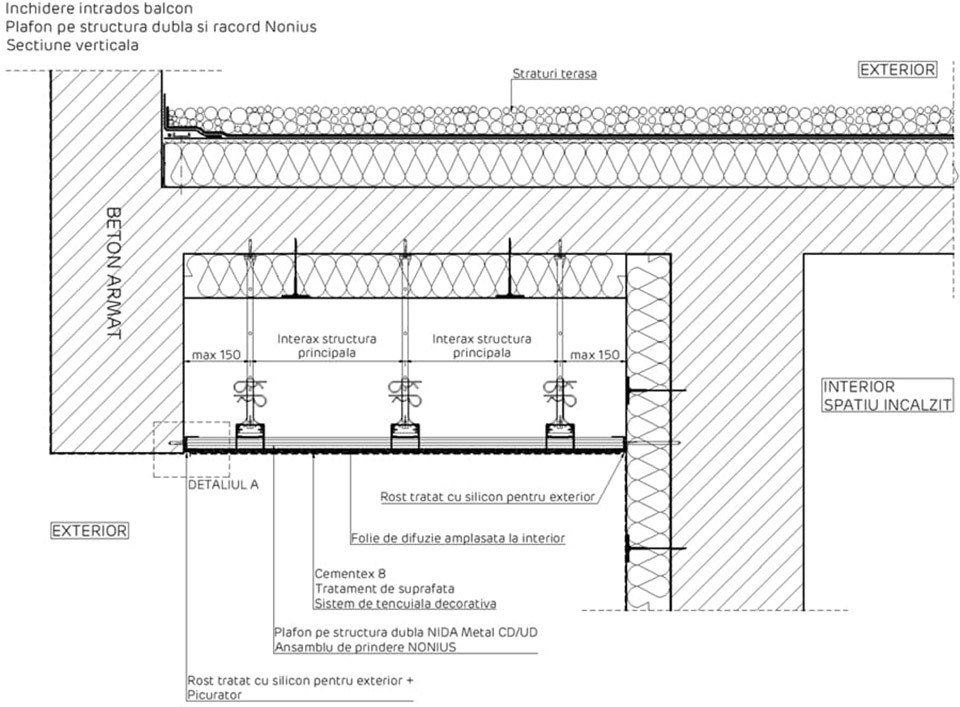 Plafoane exterioare realizate cu placi din fibrociment